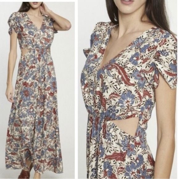 WALTER BAKER Jada Dancing Lotus Maxi Dress Floral Print bohemian Sz 6 - Picture 1 of 10